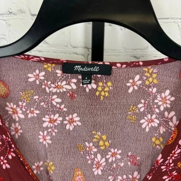 Madewell Ruffle-Wrap Dress in Windowbox Floral Size 2 - Picture 2 of 9
